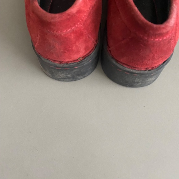 Born Loire Shoes | Born Genuine Suede Red Loafers | Size 8 - Picture 3 of 6